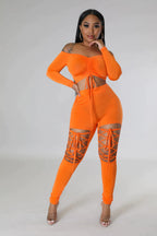 Tied up, I'm Her - 2 Piece Laced Pants Set