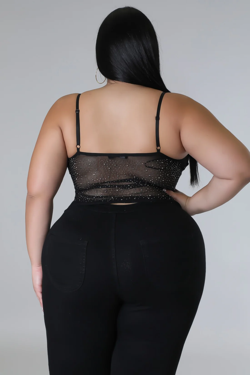 Knotty Sheer+ - Black Crystal Corset Top