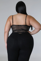 Knotty Sheer+ - Black Crystal Corset Top