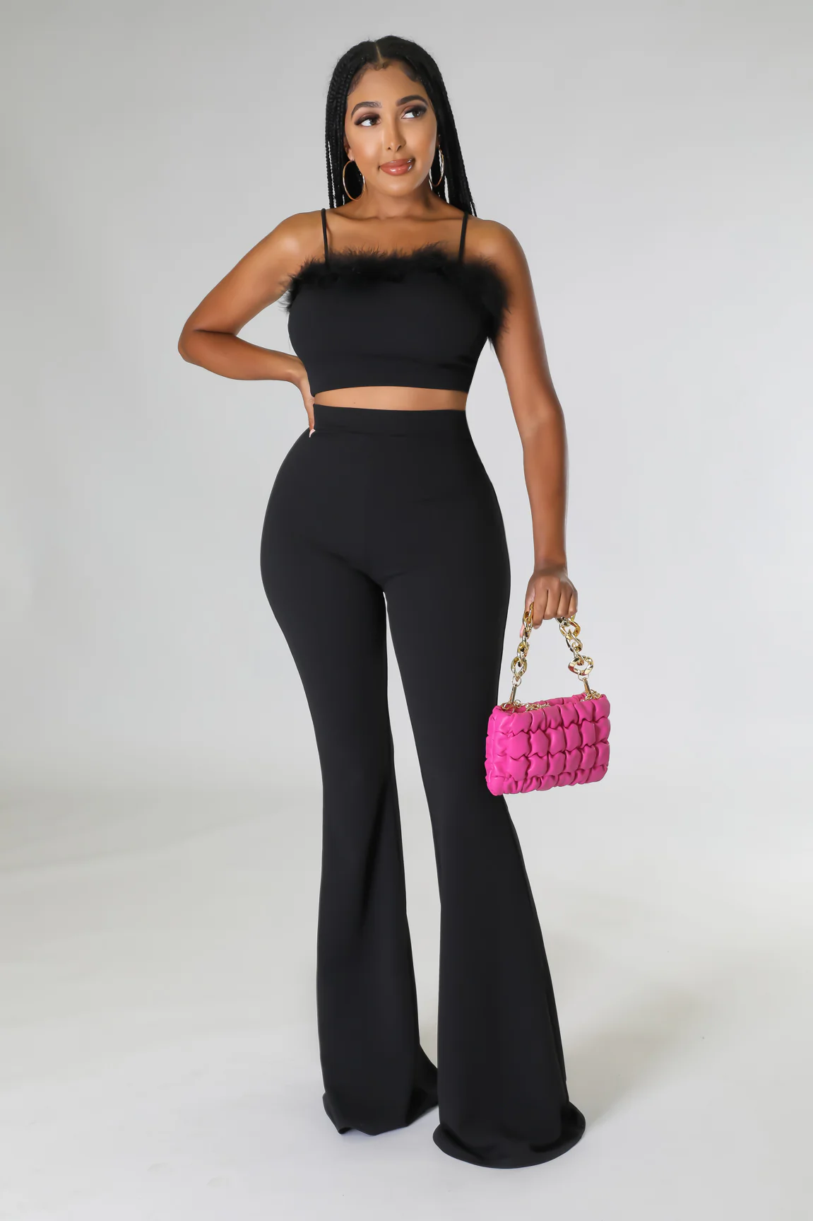 Boujee Me Errryday - KT Fur Crop Top