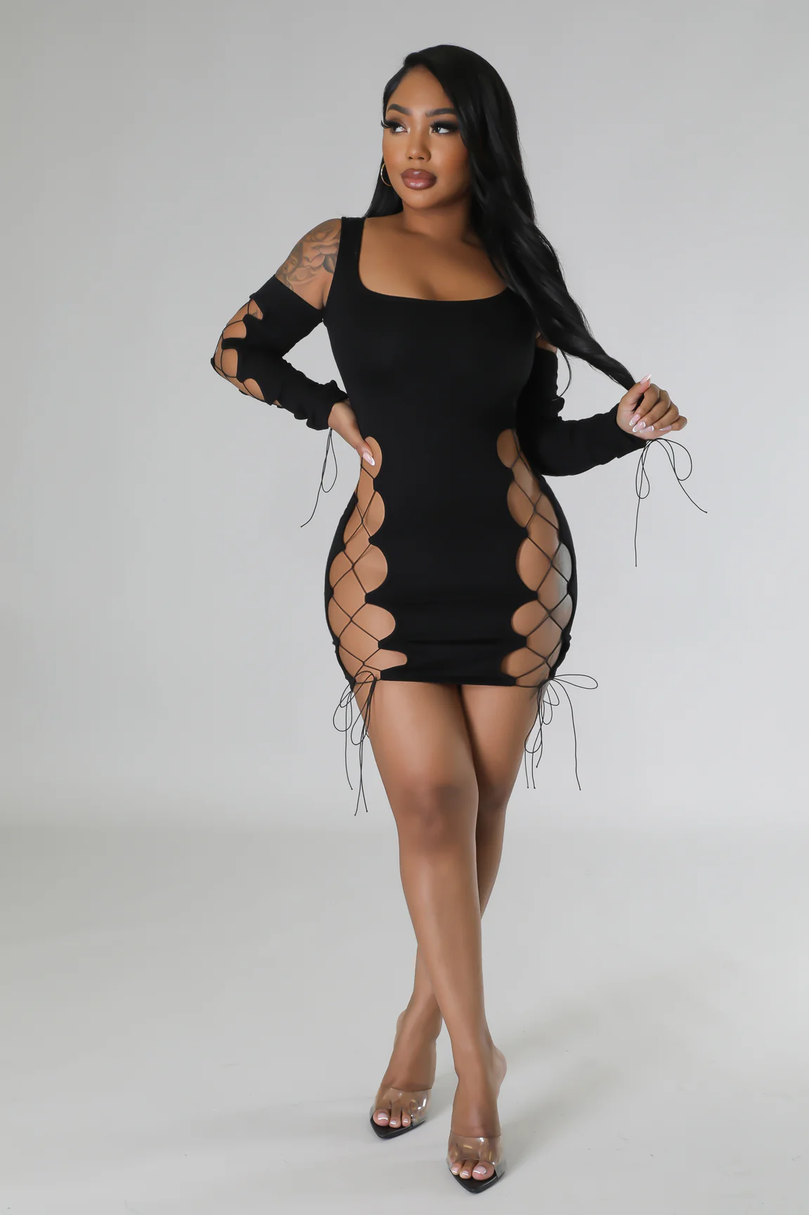 Seduction Love - Black Laced Mini Dress