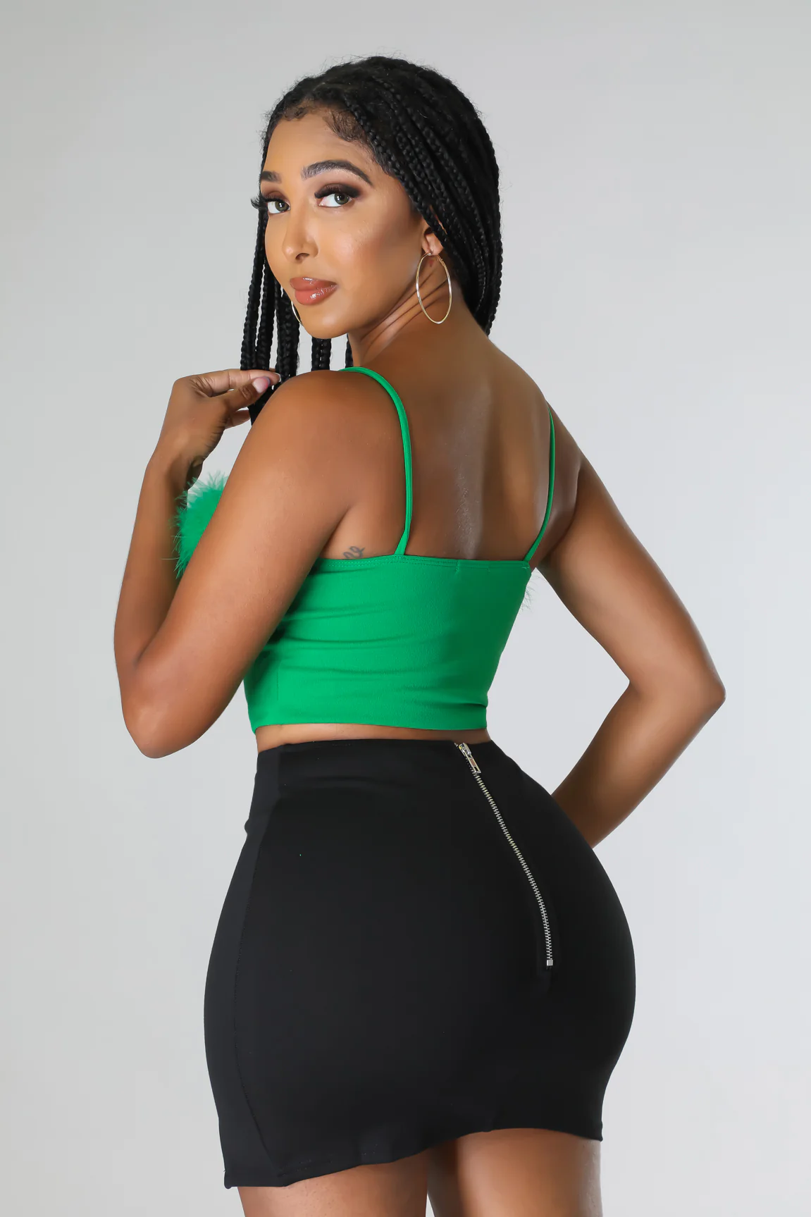 Boujee Me Errryday - KT Fur Crop Top