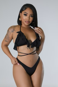 Dat Swimsuit - 3 Piece Black Swimsuit Set