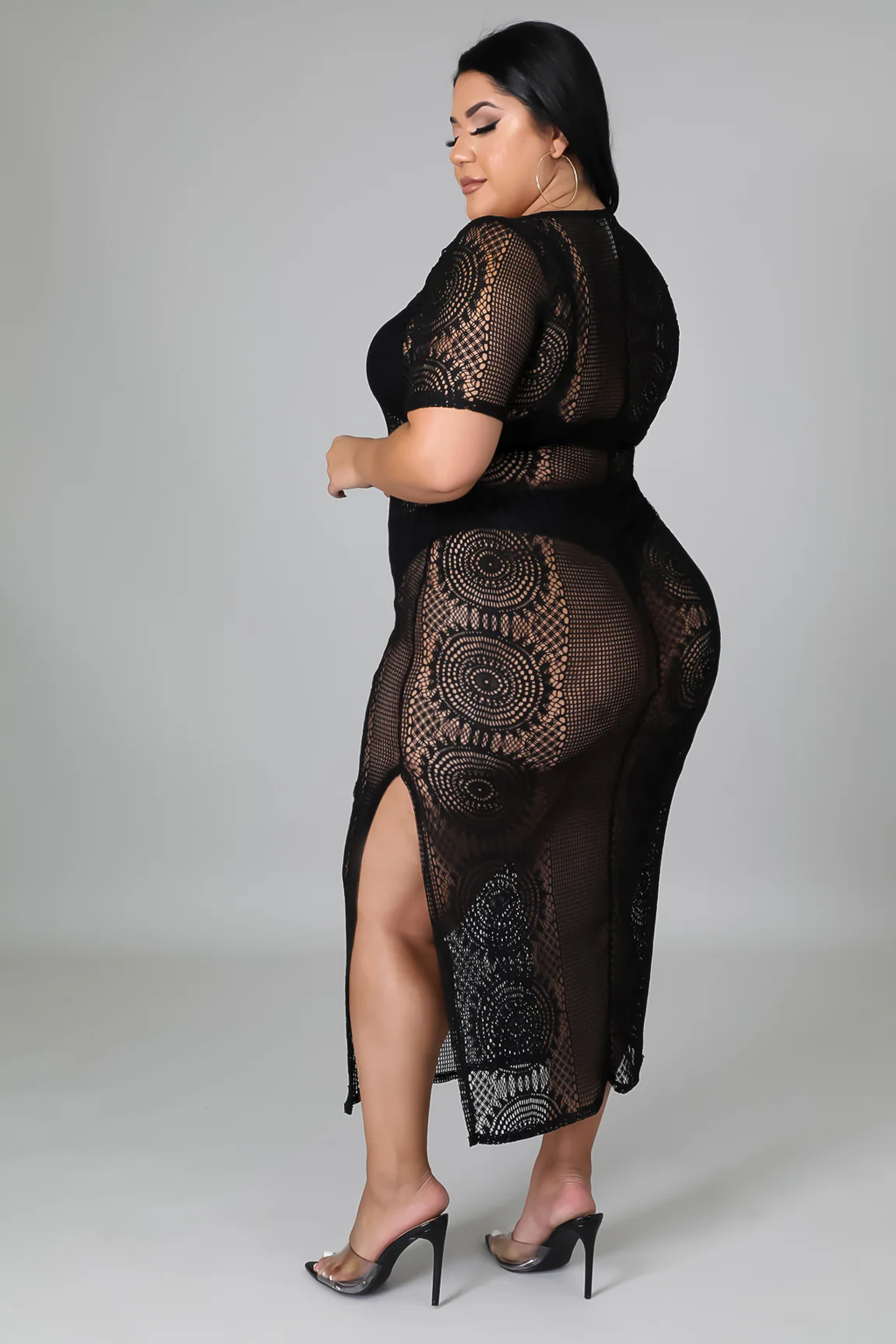 Knotty N Extra Spicy+ - Black Maxi Dress Cover Up