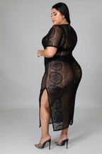 Knotty N Extra Spicy+ - Black Maxi Dress Cover Up