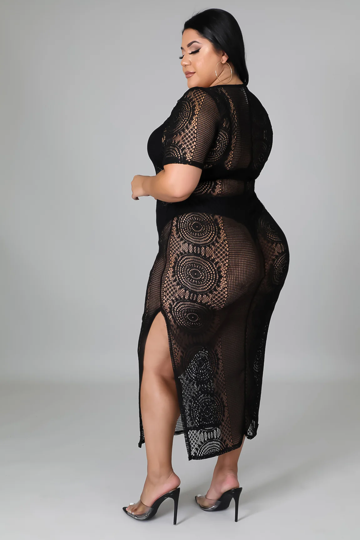 Knotty N Extra Spicy+ - Black Maxi Dress Cover Up