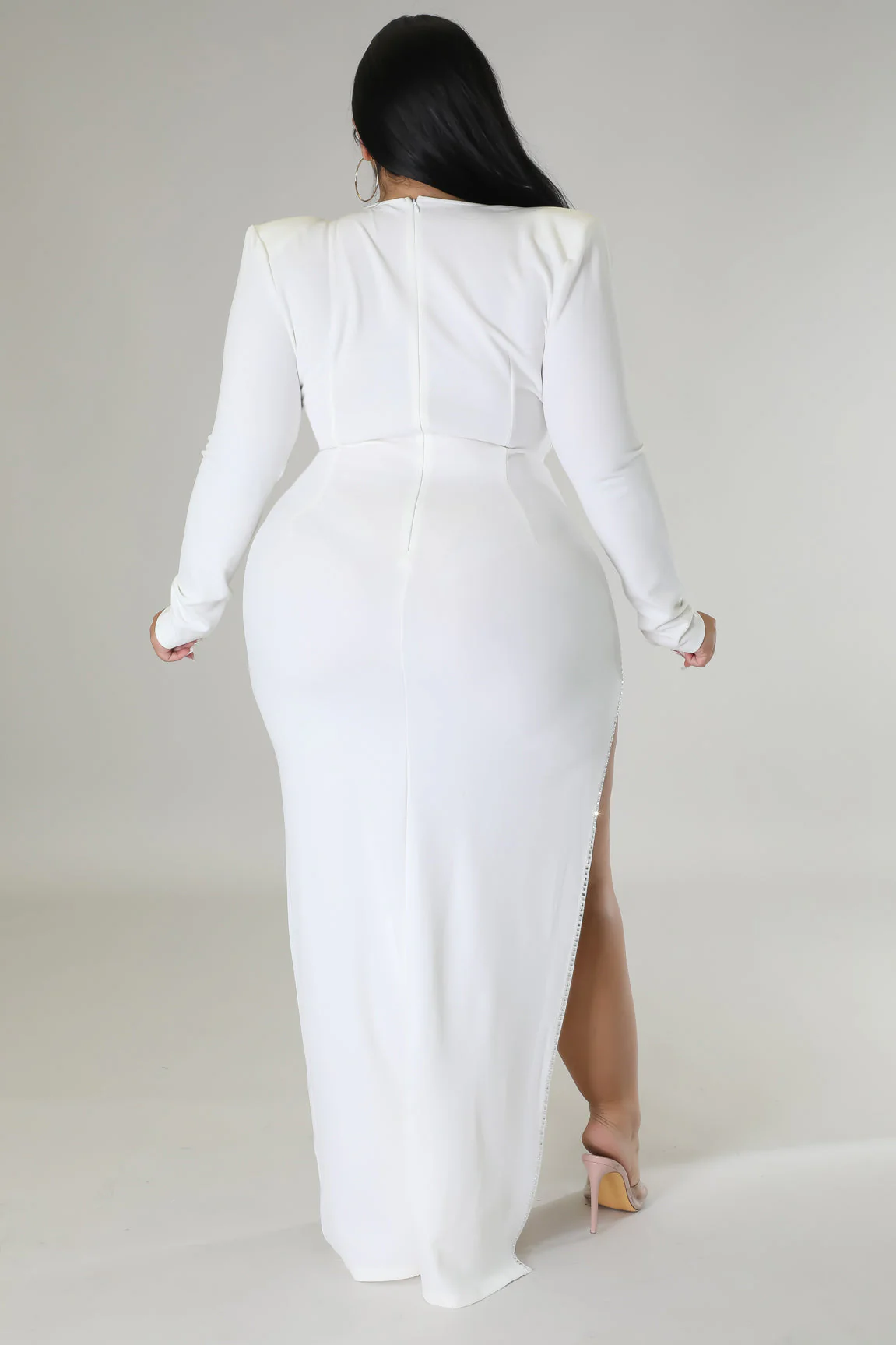 One of My Kind+ - 2 Piece Bodysuit Classy White Maxi Dress