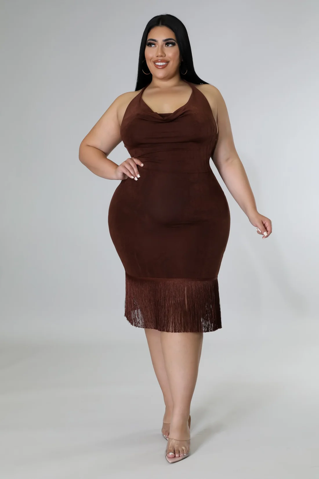 Take A Pic+ - Tassel Halter Midi Dress