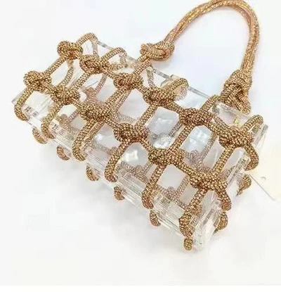 Gold'n Crystal Knotted Purse - Gold