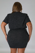 Knotty Control+ - 2 Piece Charcoal Mini Skirt Set