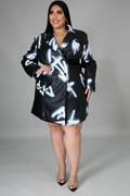 Graffiti Faux Leather Jacket+ - Black
