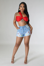 Antidote - Light Blue Denim Shorts