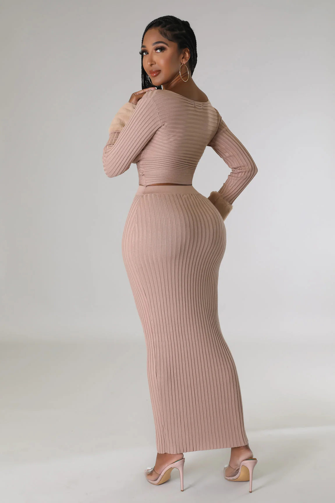 Cozy Vibes - Fur Skirt 2 Piece Set