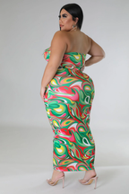 Tropical Life+ - Fringe Sleeveless Maxi Dress