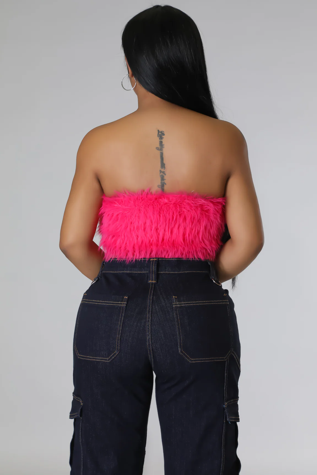 U C ME - Faux Fur Pink Tube Top