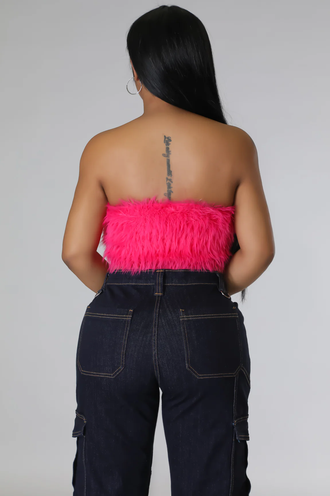 U C ME - Faux Fur Pink Tube Top