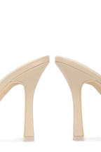 XL Cuban Link Big Stone Heels - Nude