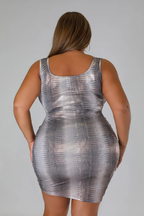 Dat 1+ - Grey Laced Mini Dress