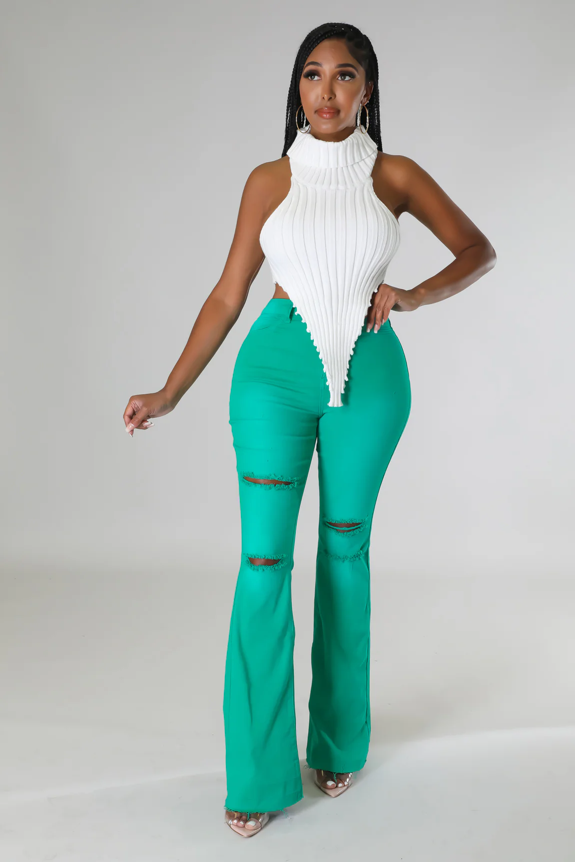 KT Flava - High Waisted Flare Jeans